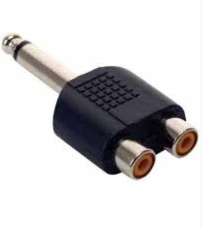 Adaptador 2 Jack Rca a Plug 6,3 Mono