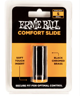 Slide Ernie Ball para Guitarra Pequeño, Laton Cromado Negro 4287