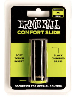 Slide Ernie Ball para Guitarra Mediano, Laton Cromado Negro 4288
