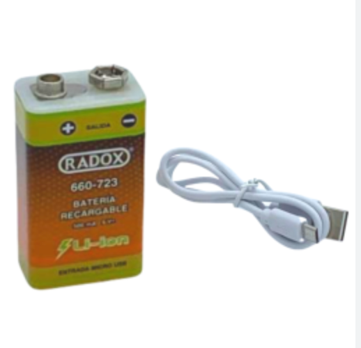 Bateria Recargable de Litio 9v 500ma