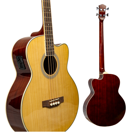 Bajo E/acust C/afin y Funda 4 Cuerdas Tapa Spruce Natura Sgb12ceg