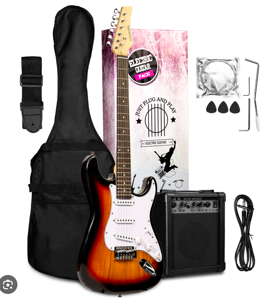 Paquete Guitarra Eléctrica Fender Stratocaster Sombreada Gilmore N