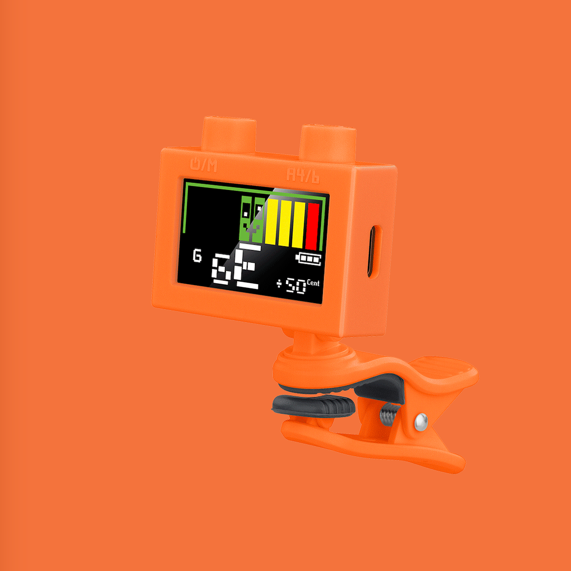 Afinador Digital Cromatico Guit bajo Uku Naranja Cherub
