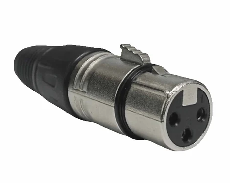 Conector XLR Hembra de 3 Pines Metálico con Seguro Radox | 705-409