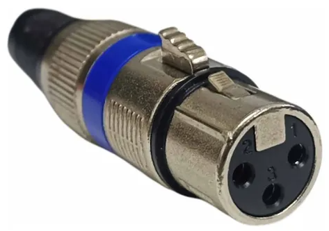 Conector XLR Hembra de 3 Pines Metálico con Seguro Radox | 705-401