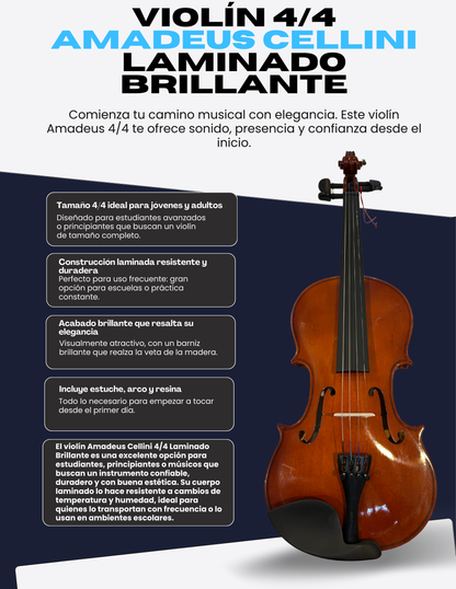 Violin 4/4 Amadeus Cellini Laminado Brillante