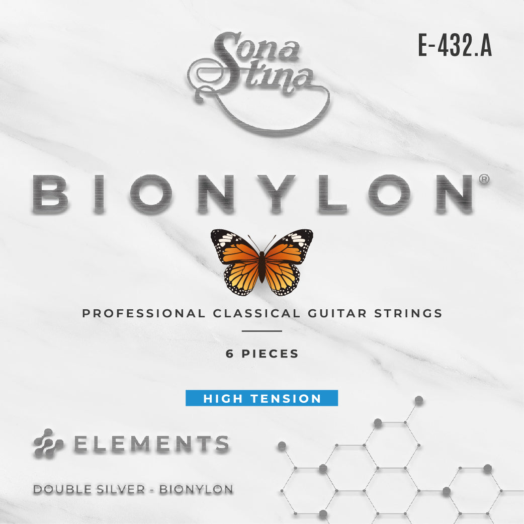 Encordadura Bionylon Entorchado Doble Plata Tensión Alta E-432A