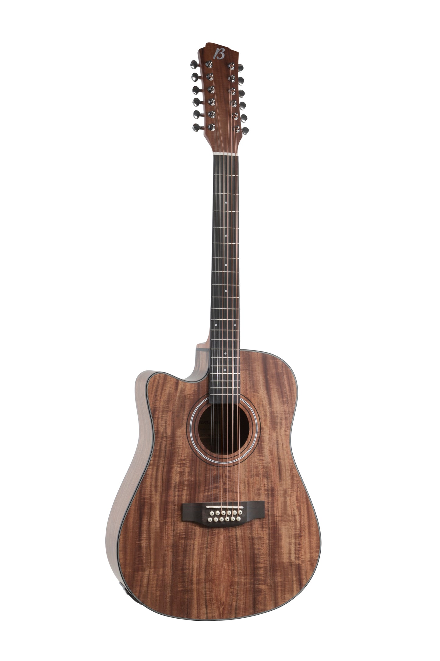 Guitarra Electroacústica Bamboo Koa de 12 Cuerdas con Ecualizador y Corte de 41 Pulgadas