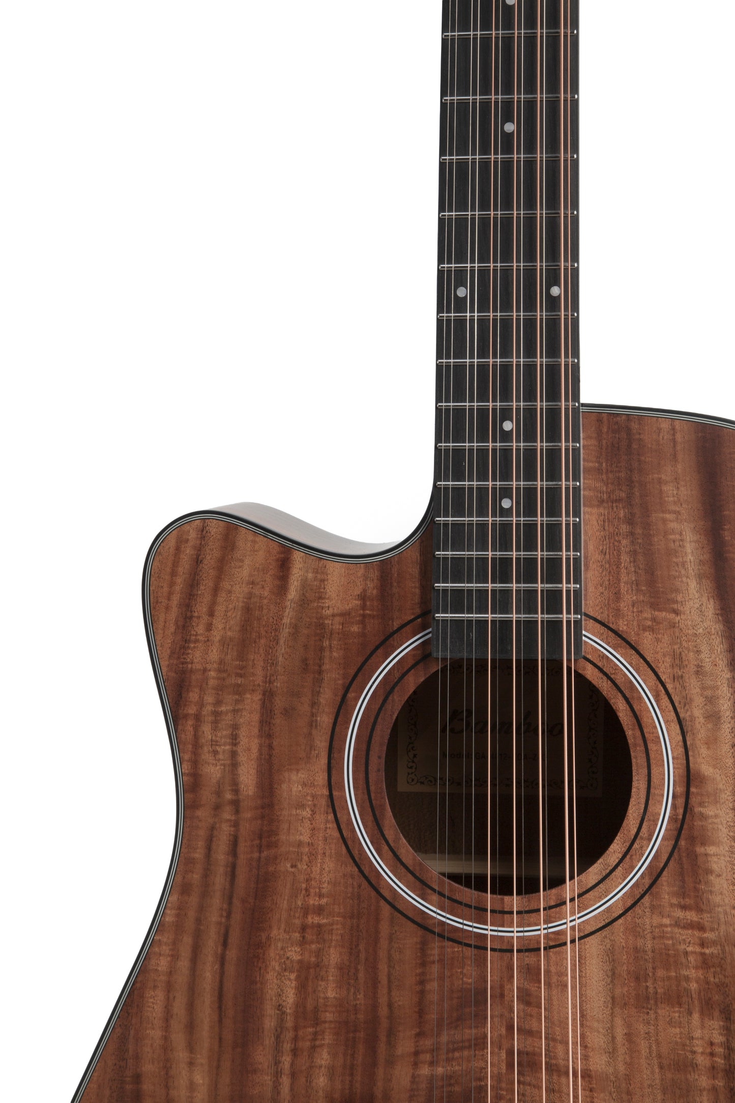 Guitarra Electroacústica Bamboo Koa de 12 Cuerdas con Ecualizador y Corte de 41 Pulgadas