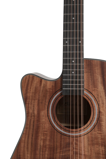 Guitarra Electroacústica Bamboo Koa de 12 Cuerdas con Ecualizador y Corte de 41 Pulgadas