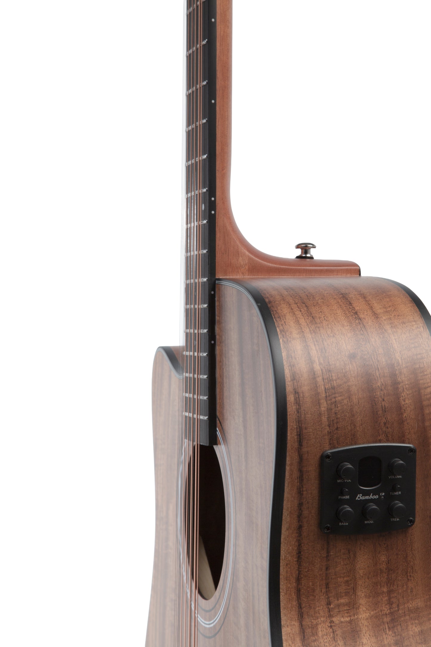 Guitarra Electroacústica Bamboo Koa de 12 Cuerdas con Ecualizador y Corte de 41 Pulgadas