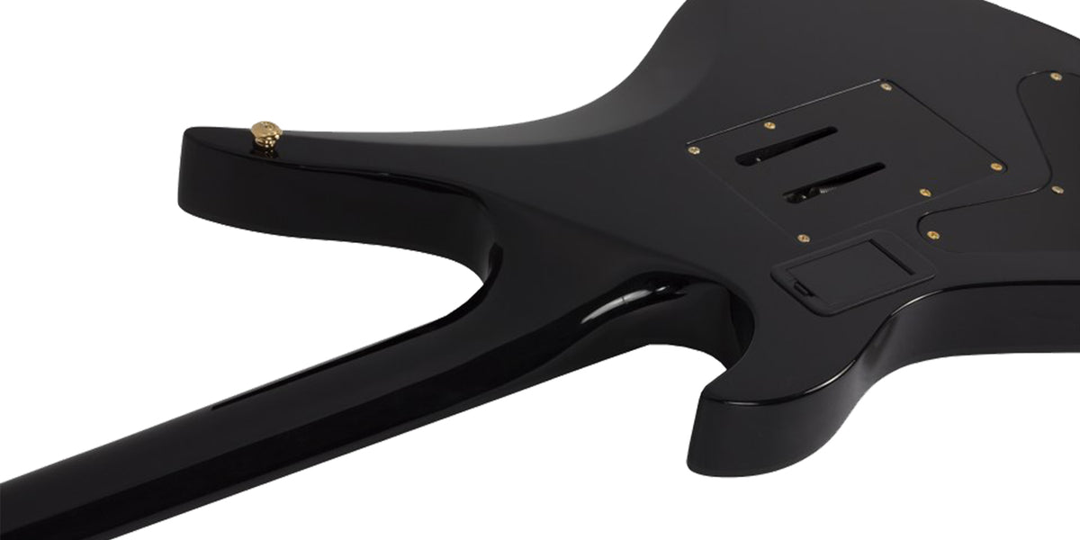 GUITARRA SCHECTER ELECT SYNYSTER GATES CUSTOM-S - NEGRO CON RAYAS DORADAS