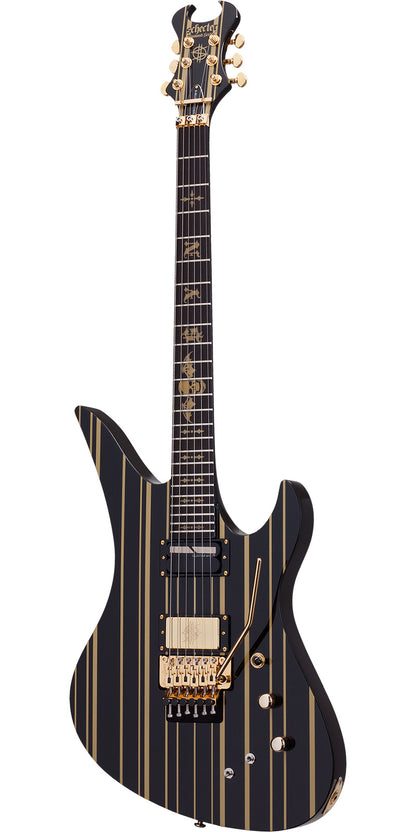 GUITARRA SCHECTER ELECT SYNYSTER GATES CUSTOM-S - NEGRO CON RAYAS DORADAS