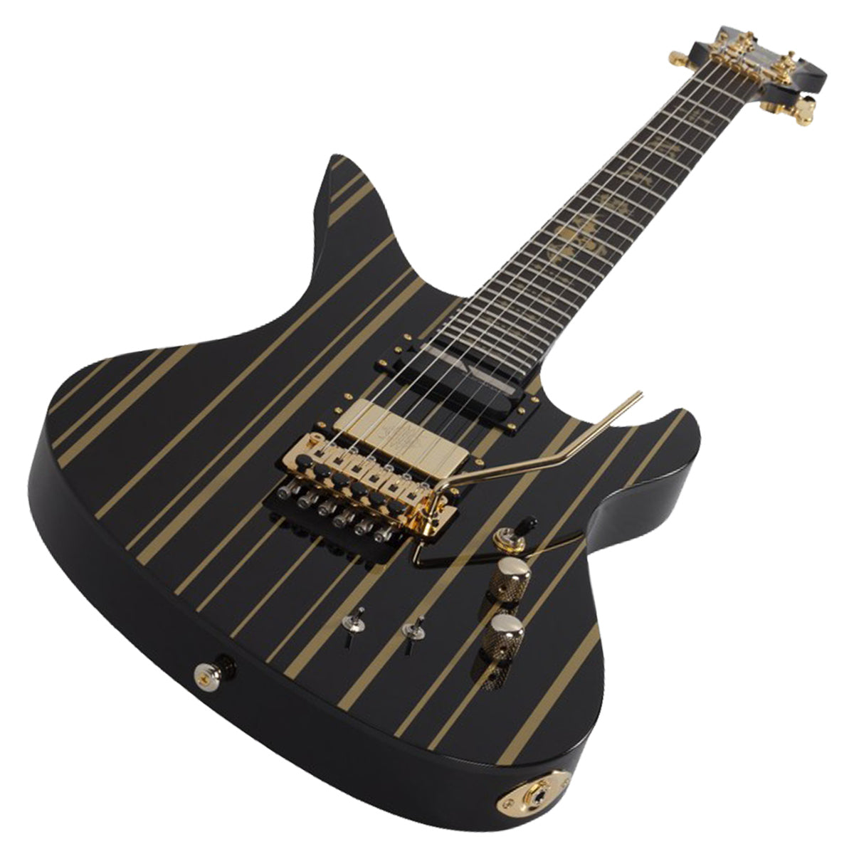 GUITARRA SCHECTER ELECT SYNYSTER GATES CUSTOM-S - NEGRO CON RAYAS DORADAS