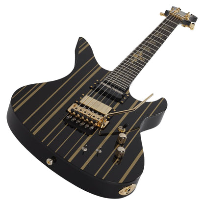GUITARRA SCHECTER ELECT SYNYSTER GATES CUSTOM-S - NEGRO CON RAYAS DORADAS