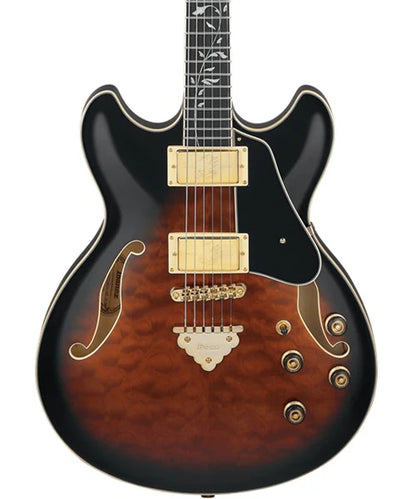 Guitarra Eléctrica Ibanez Artcore Expressionist AS93QMSP Café Sombreado Negro