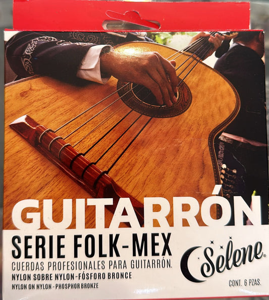 Encordadura Guitarrón Nylon sobre Nylon Rojo Entorchado Fósforo Bronce 300-NNR