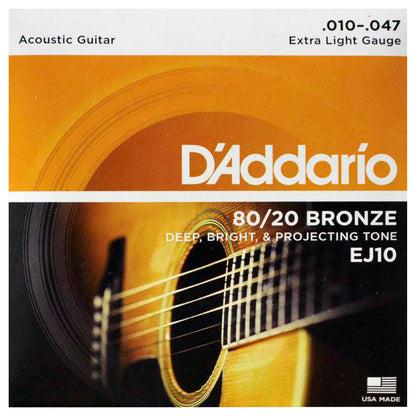 Encordadura D'Addario EJ10-E Guitarra Acústica Bronce