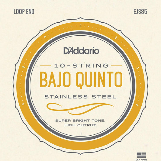 Juego de Cuerdas D'Addario EJS85 Bajo Quinto Acero Inoxidable