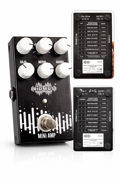 Pedal de 9 Efectos para Guitarra Electrica Tipo Mini Amp