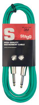 Cable de Instrumento Verde Stagg, Plug/plug 3 M, Conectores Sgc3dl Cgr