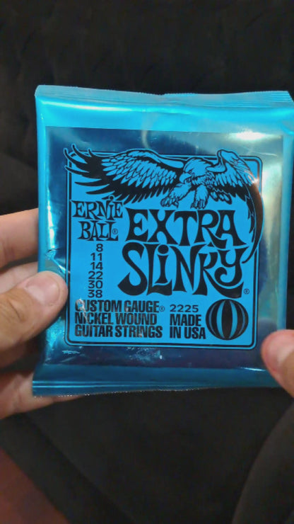Encordadura Ernie Ball Guitarra Eléctrica Extra Slinky Azul .008-.038 2225