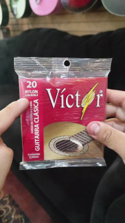 Encordadura Victor para Guitarra, Nylon Negro con Borla