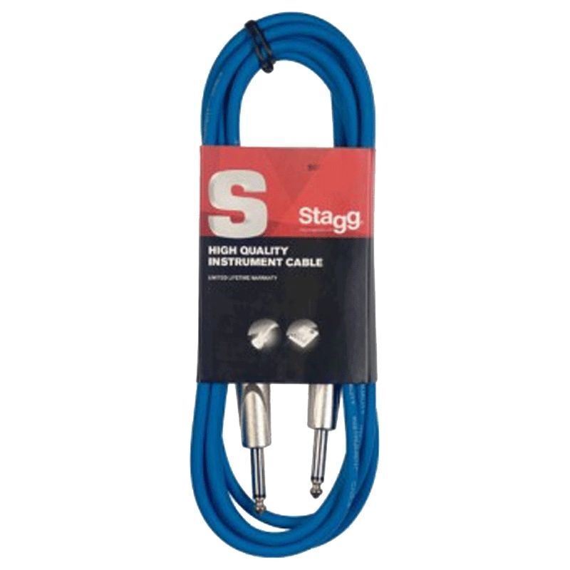 Cable de Instrumento Azul Stagg, Plug/plug 3 M, Conectores Sgc3dl Cbl