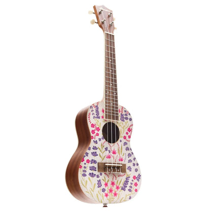 Ukelele Concierto de Sapele Lavanda con Funda