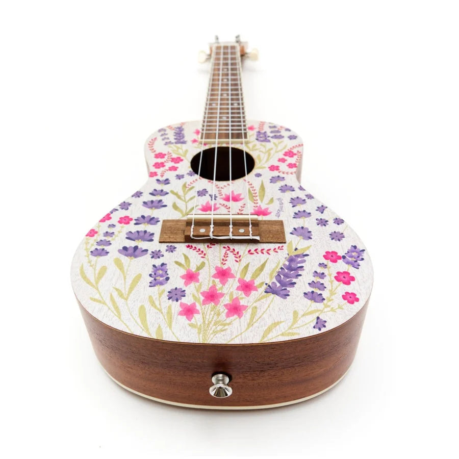 Ukelele Concierto de Sapele Lavanda con Funda