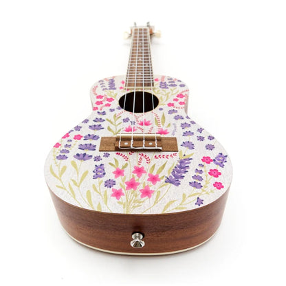 Ukelele Concierto de Sapele Lavanda con Funda