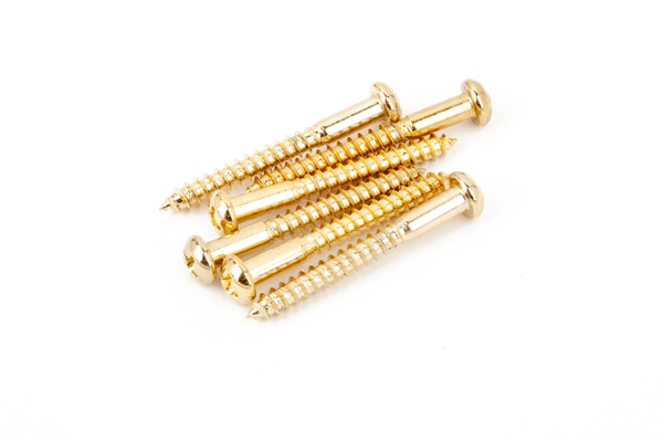Tornillos de Montaje de Puente Strat® de Estilo Vintage Gold (6)