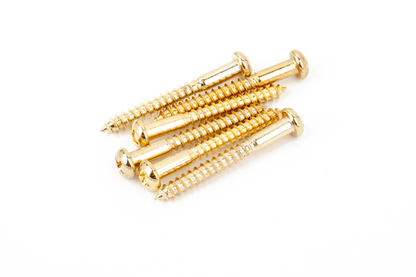 Tornillos de Montaje de Puente Strat® de Estilo Vintage Gold (6)