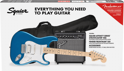 Paquete Guitarra Eléctrica Fender Affinity Stratocaster HSS Lake Placid Azul