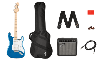 Paquete Guitarra Eléctrica Fender Affinity Stratocaster HSS Lake Placid Azul