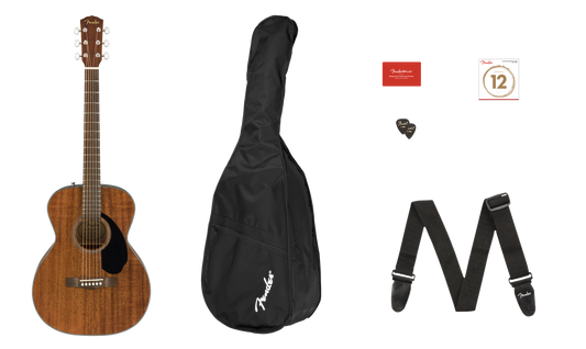 Paquete Guitarra Acústica Fender CC-60S Todo Caoba Nogal