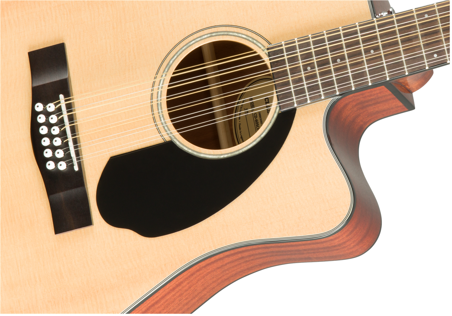 Docerola Electroacústica Fender CD-60SCE-12 Natural Pastilla Fishman