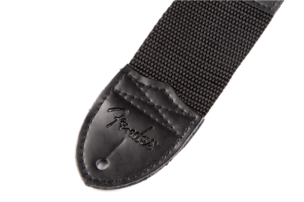 Correa de Guitarra Fender 2 Pulgadas Poliéster Negro Logo Gris