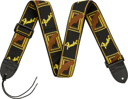 Correa de Guitarra Fender Monogrammed Eléctrica/Bajo Negro/Amarillo/Café