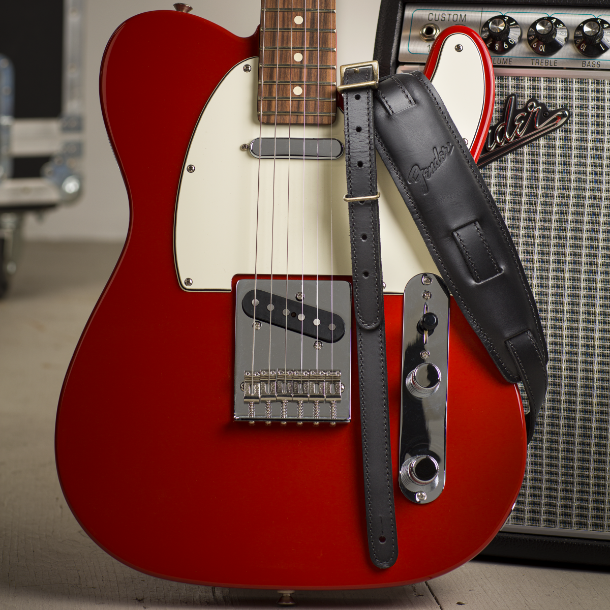 Thaly Fender Correa de Sillín de Cuero Mustang™ - Larga Negra