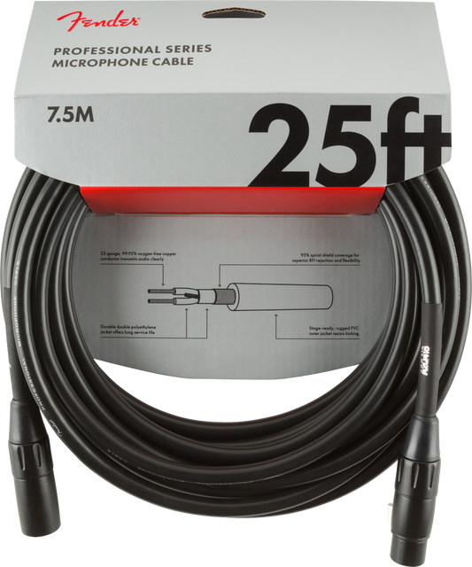 Pro 25' Microphone Cable Fender
