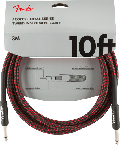 Cable para Instrumento Fender Texturizado Profesional Series 3m Rojo