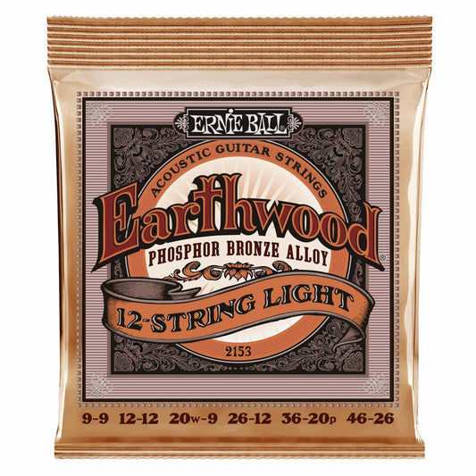 Juego de Cuerdas Ernie Ball Earthwood Fósforo Bronce Docerola 12 Cuerdas .009-.046
