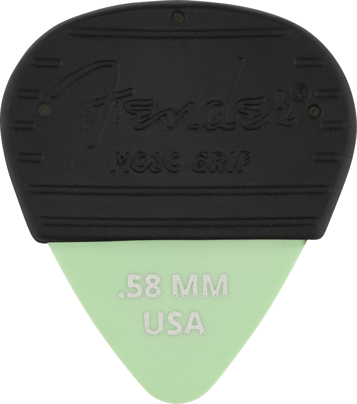 Púas Fender Mojo Grip Picks, Dura-tone Delrin Paquete de 3 Pzas .58 Mm Verde