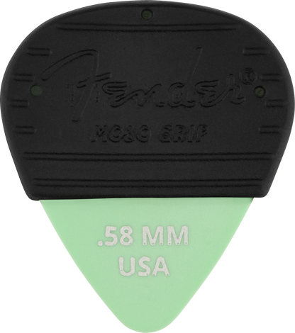 Púas Fender Mojo Grip Picks, Dura-tone Delrin Paquete de 3 Pzas .58 Mm Verde