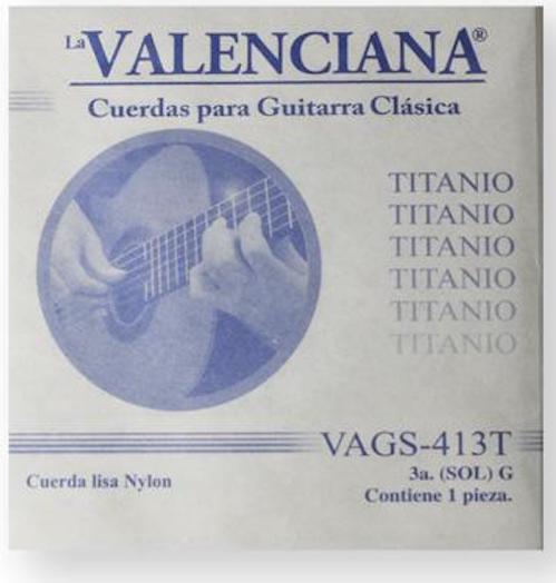 Paquete de 6 Cuerdas La Valenciana Guitarra Clásica 3a Nylon Titanio