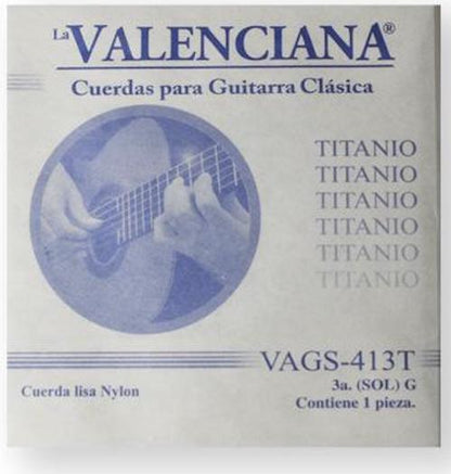 Paquete de 6 Cuerdas La Valenciana Guitarra Clásica 3a Nylon Titanio
