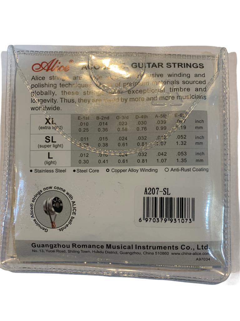 Juego de Cuerdas para Guitarra Acustica Texana 11/52 Fosforo-bronce Alice ⌘ A207sl