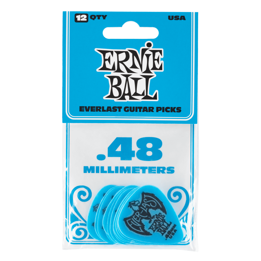 Puas para Guitarra Ernie Ball Everlast Nylon .48 Mm Azul Paquete de 12 Pzas 9181