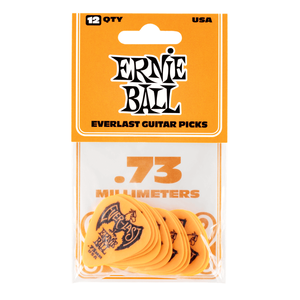 Puas para Guitarra Ernie Ball Everlast Nylon .73 Mm Naranja Paquete de 12 Pzas